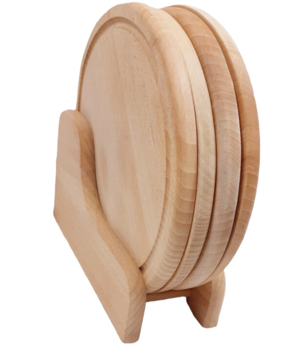 Fa kerek edényalátét szett - 24,5 cm ⌀ - 4 db