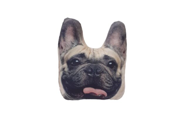 Forma párna - Francia bulldog (füles), 37x36 cm