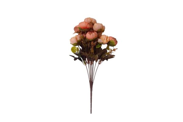 10 szálas boglárka selyemvirág csokor - barack, orange színben