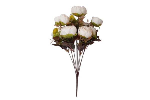 10 szálas boglárka selyemvirág csokor - fehér