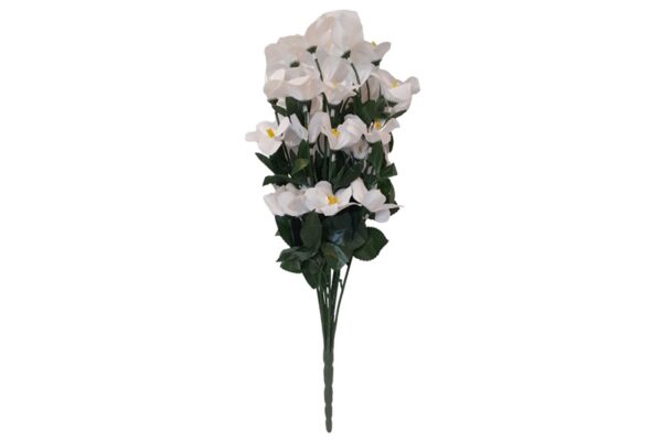 Élethű selyemvirág csokor - fehér virágokkal, 12 szálas