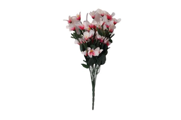 Élethű selyemvirág csokor - fehér-pink, 12 szálas