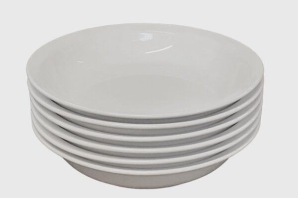 Főzelékes tányér - porcelán, tört fehér - 6 db-os