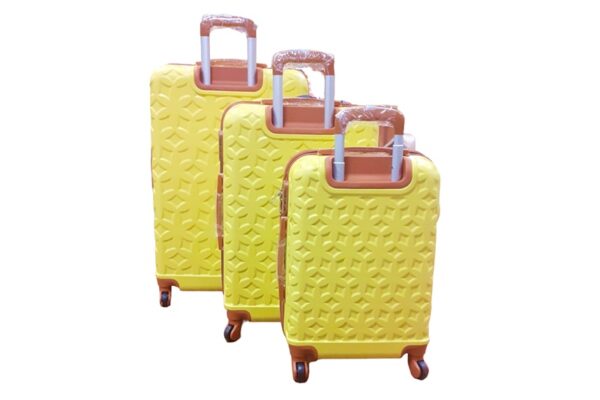Gurulós bőrönd szett - 3 részes, sárga