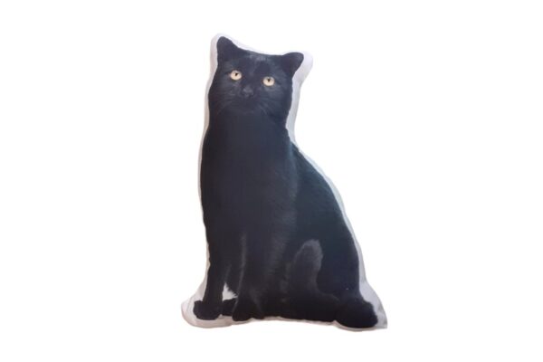 Fekete macska forma párna - 32x45 cm