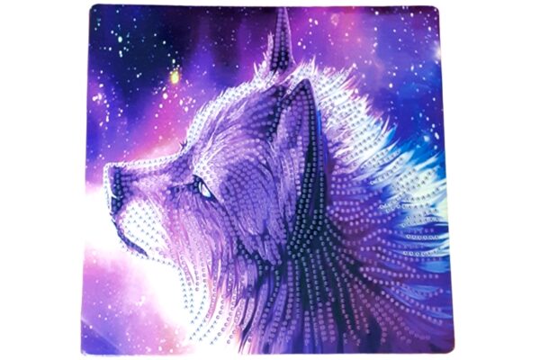 Gyémántszemes kirakó - kutya, holdfény, 20x20 cm