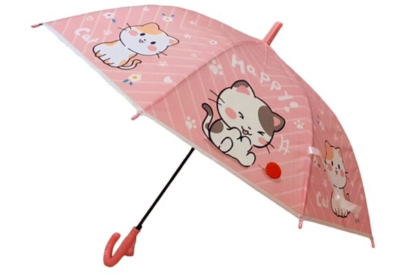 Gyerek esernyő - félautomata, rózsaszín