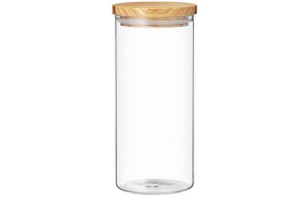 Üveg tároló fa tetővel - 1800 ml