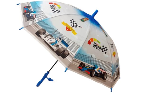 Gyerek esernyő, félautomata, autós mintával