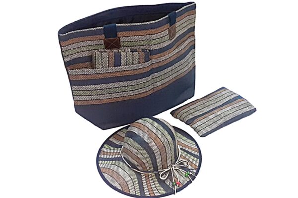 Strand szett (táska, párna, kalap, napozógyékény)
