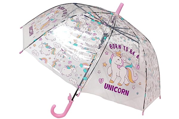 Gyerek esernyő, félautomata, unikornis mintával
