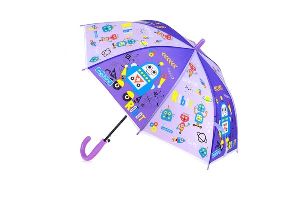 Gyerek esernyő, félautomata (lila), robot