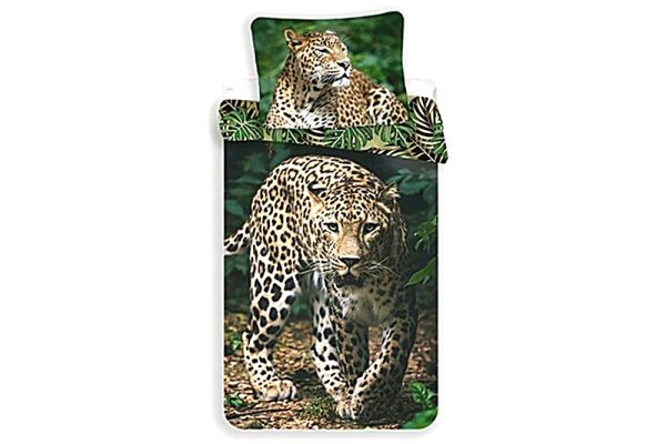 Gyerek ágyneműhuzat garnitúra, 2 részes, leopárd green