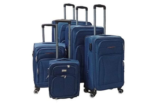 Bőrönd szett, 5 részes - puha falú, kék