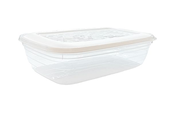 Műanyag ételtároló doboz, 1,8 l-es (fehér fedelű)
