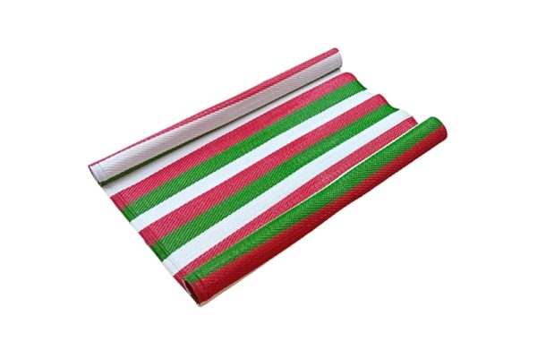 Strandszőnyeg - PVC, 90x200 cm (piros-fehér-zöld)