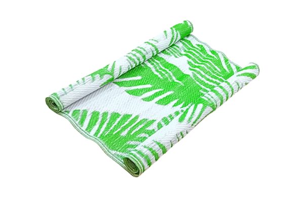 Strandszőnyeg - PVC, 90x200 cm, zöld-fehér