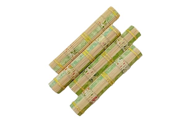 Bambusz étkezési alátét - 4 db, 45x30 cm (natúr-zöld)
