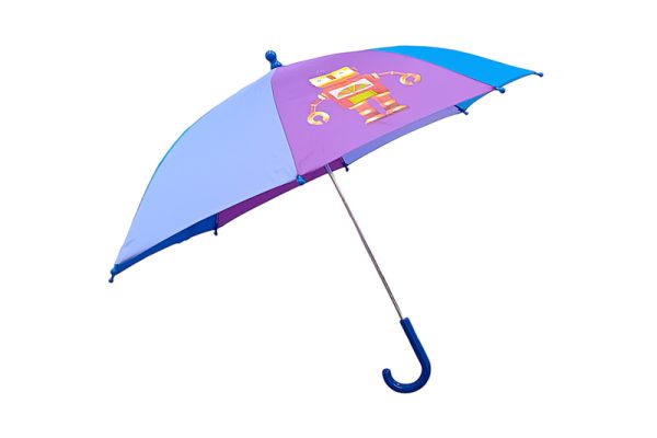 Gyerek esernyő, manuálisan nyitható, kék-lila, robotos