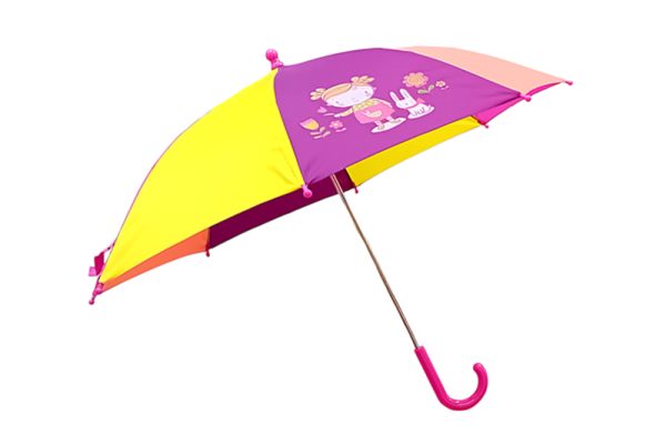Gyerek esernyő, manuálisan nyitható, színes (kislány nyuszival)