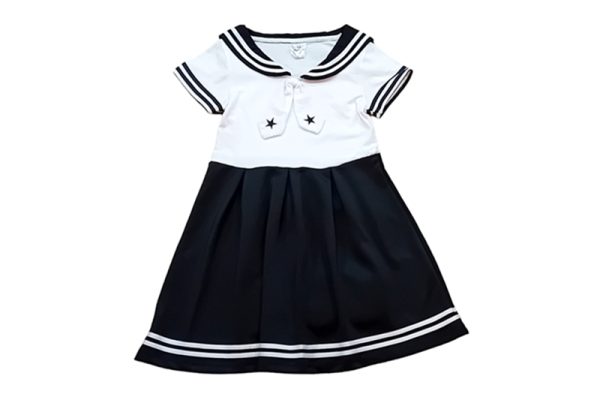 Matrózruha, iskolai egyenruha - 128-as (fekete-fehér)
