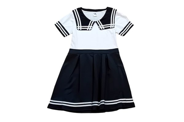 Matrózruha, iskolai egyenruha - 134-es (fekete-fehér)